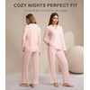image:imageWiWi Womens Pajama Set Button Down Sleepwear Soft Bamboo Viscose Loungewear with Pockets 2 Piece PJ Sleepwear SXXLBcream Pink