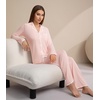image:imageWiWi Womens Pajama Set Button Down Sleepwear Soft Bamboo Viscose Loungewear with Pockets 2 Piece PJ Sleepwear SXXLBcream Pink