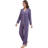 image:imageWiWi Womens Pajama Set Button Down Sleepwear Soft Bamboo Viscose Loungewear with Pockets 2 Piece PJ Sleepwear SXXLBlavender