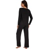 image:imageWiWi Womens Pajama Set Comfy Long Sleeve Tee Pants Sleepwear Soft Viscose from Bamboo 2 Piece Nightwear Pjs SXXLBblack