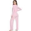 image:imageWiWi Womens Pajama Set Comfy Long Sleeve Tee Pants Sleepwear Soft Viscose from Bamboo 2 Piece Nightwear Pjs SXXLBblush Pink