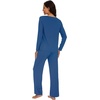 image:imageWiWi Womens Pajama Set Comfy Long Sleeve Tee Pants Sleepwear Soft Viscose from Bamboo 2 Piece Nightwear Pjs SXXLBprussian Blue