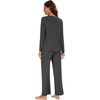 image:imageWiWi Womens Pajama Set Comfy Long Sleeve Tee Pants Sleepwear Soft Viscose from Bamboo 2 Piece Nightwear Pjs SXXLCcharcoal Heather