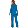 image:imageWiWi Womens Pajama Set Comfy Long Sleeve Tee Pants Sleepwear Soft Viscose from Bamboo 2 Piece Nightwear Pjs SXXLCteal Blue
