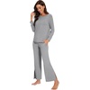 image:imageWiWi Womens Pajama Set Comfy Long Sleeve Tee Pants Sleepwear Soft Viscose from Bamboo 2 Piece Nightwear Pjs SXXLDheather Grey