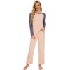 image:imageWiWi Womens Pajama Set Comfy Long Sleeve Tee Pants Sleepwear Soft Viscose from Bamboo 2 Piece Nightwear Pjs SXXLEbeigeDark Grey