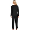 image:imageWiWi Womens Pajama Set Comfy Long Sleeve Tee Pants Sleepwear Soft Viscose from Bamboo 2 Piece Nightwear Pjs SXXLEblack