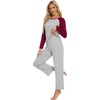 image:imageWiWi Womens Pajama Set Comfy Long Sleeve Tee Pants Sleepwear Soft Viscose from Bamboo 2 Piece Nightwear Pjs SXXLElight Heather GreyWine