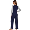 image:imageWiWi Womens Pajama Set Comfy Long Sleeve Tee Pants Sleepwear Soft Viscose from Bamboo 2 Piece Nightwear Pjs SXXLEnavyLight Heather Grey