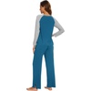 image:imageWiWi Womens Pajama Set Comfy Long Sleeve Tee Pants Sleepwear Soft Viscose from Bamboo 2 Piece Nightwear Pjs SXXLEteal BlueLight Heather Grey