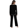 image:imageWiWi Womens Pajama Set Comfy Long Sleeve Tee Pants Sleepwear Soft Viscose from Bamboo 2 Piece Nightwear Pjs SXXLFblack