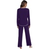 image:imageWiWi Womens Pajama Set Comfy Long Sleeve Tee Pants Sleepwear Soft Viscose from Bamboo 2 Piece Nightwear Pjs SXXLFdark Purple