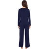 image:imageWiWi Womens Pajama Set Comfy Long Sleeve Tee Pants Sleepwear Soft Viscose from Bamboo 2 Piece Nightwear Pjs SXXLGnavy