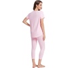 image:imageWiWi Womens Pajama Set Viscose from Bamboo Short Sleeve Tunic Top Capri Leggings Cooling Sleepwear Super Soft Pjs SXXLPink