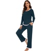 image:imageWiWi Womens Pajama Sets Soft Long Sleeves Top with Pants Cooling PJ 2 Piece Viscose from Bamboo Loungewear Set SXXLAdeep Teal