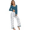image:imageWiWi Womens Pajama Sets Soft Long Sleeves Top with Pants Cooling PJ 2 Piece Viscose from Bamboo Loungewear Set SXXLAgreenwhiteGreen Dots
