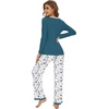 image:imageWiWi Womens Pajama Sets Soft Long Sleeves Top with Pants Cooling PJ 2 Piece Viscose from Bamboo Loungewear Set SXXLAgreenwhiteGreen Dots