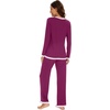 image:imageWiWi Womens Pajama Sets Soft Long Sleeves Top with Pants Cooling PJ 2 Piece Viscose from Bamboo Loungewear Set SXXLApurplish Red