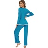 image:imageWiWi Womens Pajama Sets Soft Long Sleeves Top with Pants Cooling PJ 2 Piece Viscose from Bamboo Loungewear Set SXXLAteal Blue