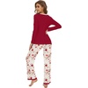 image:imageWiWi Womens Pajama Sets Soft Long Sleeves Top with Pants Cooling PJ 2 Piece Viscose from Bamboo Loungewear Set SXXLAwine Redred Floral