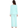 image:imageWiWi Womens Pajama Sets Soft Long Sleeves Top with Pants Cooling PJ 2 Piece Viscose from Bamboo Loungewear Set SXXLCaqua