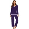 image:imageWiWi Womens Pajama Sets Soft Long Sleeves Top with Pants Cooling PJ 2 Piece Viscose from Bamboo Loungewear Set SXXLCpurplish Red