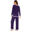 image:imageWiWi Womens Pajama Sets Soft Long Sleeves Top with Pants Cooling PJ 2 Piece Viscose from Bamboo Loungewear Set SXXLCpurplish Red