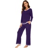image:imageWiWi Womens Pajama Sets Soft Long Sleeves Top with Pants Cooling PJ 2 Piece Viscose from Bamboo Loungewear Set SXXLCpurplish Red