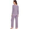 image:imageWiWi Womens Pajama Sets Soft Long Sleeves Top with Pants Cooling PJ 2 Piece Viscose from Bamboo Loungewear Set SXXLCviolet