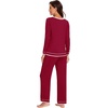 image:imageWiWi Womens Pajama Sets Soft Long Sleeves Top with Pants Cooling PJ 2 Piece Viscose from Bamboo Loungewear Set SXXLCwine Red
