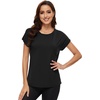 image:imageWiWi Womens Pajama Tops Soft Crew Neck Sleep Shirt Loose Short Sleeves TShirt Viscose from Bamboo SXXLBlack