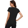 image:imageWiWi Womens Pajama Tops Soft Crew Neck Sleep Shirt Loose Short Sleeves TShirt Viscose from Bamboo SXXLBlack