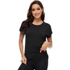 image:imageWiWi Womens Pajama Tops Soft Crew Neck Sleep Shirt Loose Short Sleeves TShirt Viscose from Bamboo SXXLBlack