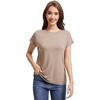 image:imageWiWi Womens Pajama Tops Soft Crew Neck Sleep Shirt Loose Short Sleeves TShirt Viscose from Bamboo SXXLCamel