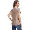 image:imageWiWi Womens Pajama Tops Soft Crew Neck Sleep Shirt Loose Short Sleeves TShirt Viscose from Bamboo SXXLCamel