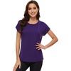 image:imageWiWi Womens Pajama Tops Soft Crew Neck Sleep Shirt Loose Short Sleeves TShirt Viscose from Bamboo SXXLDark Purple