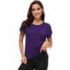 image:imageWiWi Womens Pajama Tops Soft Crew Neck Sleep Shirt Loose Short Sleeves TShirt Viscose from Bamboo SXXLDark Purple