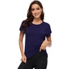 image:imageWiWi Womens Pajama Tops Soft Crew Neck Sleep Shirt Loose Short Sleeves TShirt Viscose from Bamboo SXXLNavy
