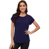 image:imageWiWi Womens Pajama Tops Soft Crew Neck Sleep Shirt Loose Short Sleeves TShirt Viscose from Bamboo SXXLNavy