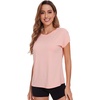 image:imageWiWi Womens Pajama Tops Soft Crew Neck Sleep Shirt Loose Short Sleeves TShirt Viscose from Bamboo SXXLPeach Pink