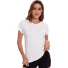 image:imageWiWi Womens Pajama Tops Soft Crew Neck Sleep Shirt Loose Short Sleeves TShirt Viscose from Bamboo SXXLRaw White