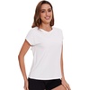 image:imageWiWi Womens Pajama Tops Soft Crew Neck Sleep Shirt Loose Short Sleeves TShirt Viscose from Bamboo SXXLRaw White