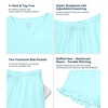 image:imageWiWi Womens Pajamas Set Bamboo Viscose Super Soft Short Sleeve Top Ruffle Shorts Sleepwear Cooling Pj Sets SXXLAaqua