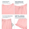 image:imageWiWi Womens Pajamas Set Bamboo Viscose Super Soft Short Sleeve Top Ruffle Shorts Sleepwear Cooling Pj Sets SXXLAblush Pink