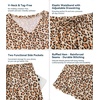 image:imageWiWi Womens Pajamas Set Bamboo Viscose Super Soft Short Sleeve Top Ruffle Shorts Sleepwear Cooling Pj Sets SXXLAbrown Leopard