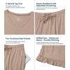 image:imageWiWi Womens Pajamas Set Bamboo Viscose Super Soft Short Sleeve Top Ruffle Shorts Sleepwear Cooling Pj Sets SXXLAcamel