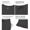 image:imageWiWi Womens Pajamas Set Bamboo Viscose Super Soft Short Sleeve Top Ruffle Shorts Sleepwear Cooling Pj Sets SXXLAcharcoal Heather