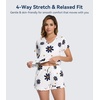 image:imageWiWi Womens Pajamas Set Bamboo Viscose Super Soft Short Sleeve Top Ruffle Shorts Sleepwear Cooling Pj Sets SXXLAdaisy