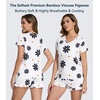 image:imageWiWi Womens Pajamas Set Bamboo Viscose Super Soft Short Sleeve Top Ruffle Shorts Sleepwear Cooling Pj Sets SXXLAdaisy