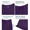 image:imageWiWi Womens Pajamas Set Bamboo Viscose Super Soft Short Sleeve Top Ruffle Shorts Sleepwear Cooling Pj Sets SXXLAdark Purple